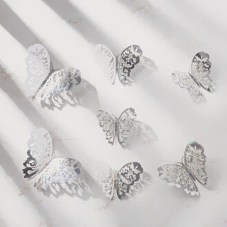 12 Pcs 3D Wall Stickers Hollow Butterfly for Kids Rooms Home Wall Decor DIY Mariposas Fridge stickers Room Decoration