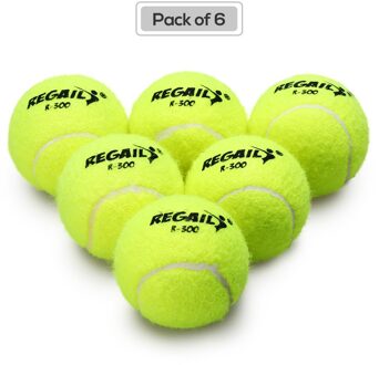 12 Pcs/6 Pcs Drukloze Tennis Ballen Met Mesh Bag Rubber Bounce Training Praktijk Tennis Ballen Huisdier Speelgoed Pack of 6