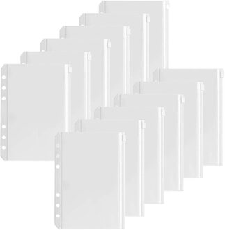 12 Pcs A5 Bindmiddel Zakken Bindmiddel Rits Mappen Voor 6-Ring Notebook Bindmiddel Losbladige Insert Zakken Waterdichte Pouch