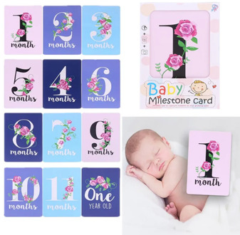 12 Pcs Baby Milestone Photo Cards - 12 PCs Photo Cards To Capture Your Baby's First Year Memorable Moments Newborn Photo Props