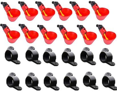 12 Pcs Feed Automatische Vogel Drinker Gevogelte Kip Water Drinker Drinkbeker Voor Pluimvee Feeder Vogel Kok Kom Qe