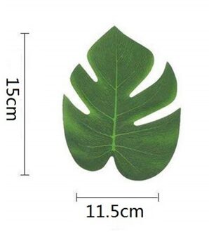 12 Pcs Kunstmatige Palm Bladeren Tropische Plant Faux Bladeren Safari Bladeren Voor Thuis, Keuken, Feest, Bruiloft, tafel Decoratie 15x11.5cm