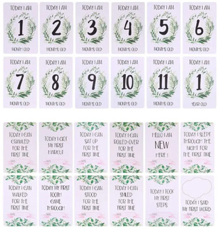 12 Pcs/Set Month Card Baby Monthly Newborn Photos Funny Cartoon Photography Photo Cards Stickers