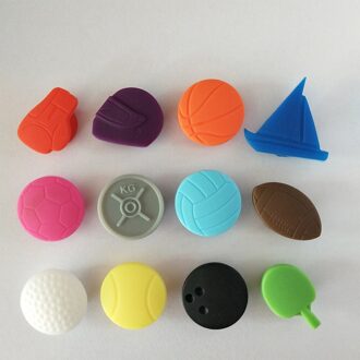 12 Pcs Silicone Rood Glas Marker Drinken Marker Sporting Levert Vorm Glas Identificatie Marker (Gemengde)