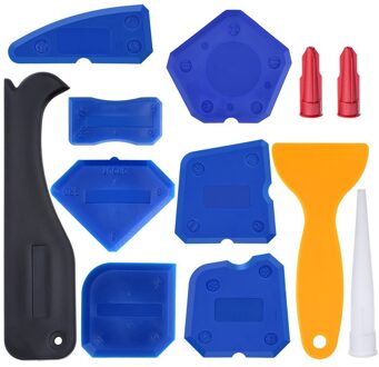 12 Pcs Siliconenkit Spreader Spatel Schraper Voor Deur Kalefateren Tool Kit Siliconenkit Tool Venster Breeuwen Afwerking Gereedschap blauw