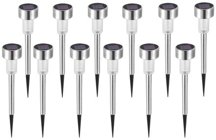 12 Pcs Solar Ondergrondse Licht Led Zonne-energie Lamp Lantaarn Waterdichte Verlichting Voor Path Patio Yard Gazon Straat Decoratie warm wit