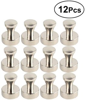 12 Pcs Staal Magnetische Push Zilver Kleur Nikkel-Plated Koelkast Keuken Magneten Locker Cool Multiuse Droge Wissen Whiteboard Magneten