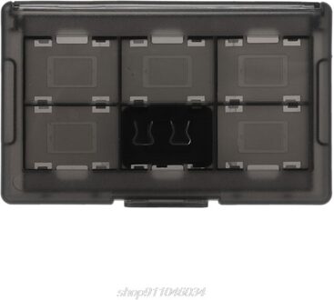 12 + 2 Slots Beschermhoes Game Geheugenkaarten Cartridge Houder Opbergdoos Organizer Draagbare Schakelaar D04 20 zwart