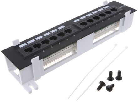 12 Poort CAT5 CAT5E Patch Panel RJ45 Networking Wall Mount Rack Beugel