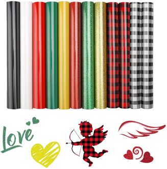 12 Roll Vinyl Warmteoverdracht Ijzer Op Diy Kledingstuk Film Silhouet Papier Kunst