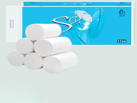 12 Rolls 4-Ply Toiletpapier Zachte Toiletpapier Zeer Absorberende Home Keuken