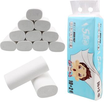 12 Rolls 5 Ply Rolling Papier Wit Toiletpapier Wc Roll Voor Thuis Keuken Accessoires Badkamer Tissue Roll