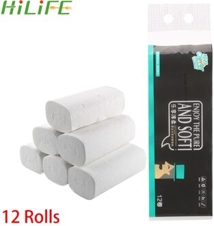 12 Rolls/Lot Toilet Roll Paper Coreless Toiletpapier Thuis Bad Keuken Tissue Roll 4 Lagen Toiletpapier Hout pulp Comfortabele
