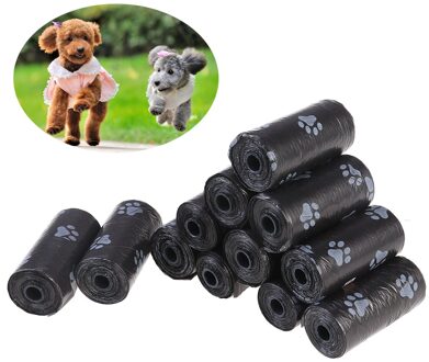 12 Rolls Pet Hond Kak Zakken Dispenser Collector Scoop Houder Puppy Kat Pooper Scooper Tas Kleine Rollen Outdoor Schoon Huisdieren levert zwart