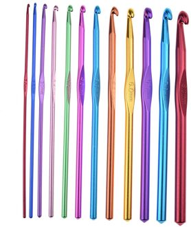 12 Set Multi Gekleurde Aluminium Haaknaalden Garen Breinaalden Set 2Mm-8Mm Haken Naalden Naaien Gereedschap gereedschap Gehaakte Ambachtelijke