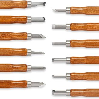 12 Sets Van Houtsnijwerk Gereedschap, Full Size Hout Beitel Gereedschap, Hout Handgemaakte Carving Gereedschap, voor Beginners Liefhebbers