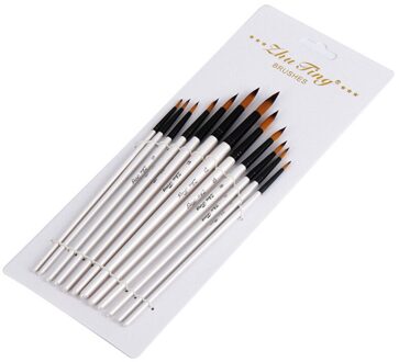 12 Sets Van Witte-Getipt Tong Voorkant Schuine Voorste Twee-Kleuren Nylon Wol Olieverf Aquarel Pen Set art Schilderij Kunstenaar 12 stukken ronde tip