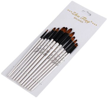 12 Sets Van Witte-Getipt Tong Voorkant Schuine Voorste Twee-Kleuren Nylon Wol Olieverf Aquarel Pen Set art Schilderij Kunstenaar 12 stukken Tongue nib