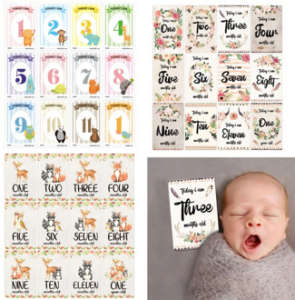 12 Sheet Baby Monthly Milestone Cards Birth to 12 Months Photo Moment Cards Unisex Boys Girls Photo Keepsake Landmark