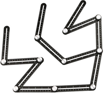 12-sides Ruler Hole Locator Multi Angle Measuring Ruler Protractors Adjustable Floor Tile Glass Woodworking Universal Puncher