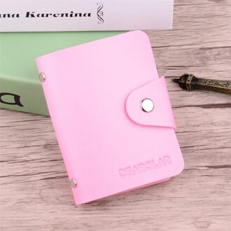 12 Slots PU Lederen Visitekaarthouder Mini Organizer Mannen Vrouwen Bank Credit Card Houder Zak Id-kaart portemonnee Doka Roze
