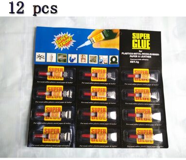 12 stks cyanoacrylaat sneldrogende adhesive sterke bond fast 502 super vloeibare lijm voor lederen rubber metalen home office school tool