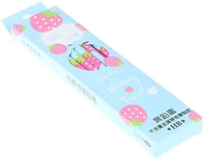 12 Stks/doos Student Briefpapier Vruchten Patroon Hout Potlood School Office Supply blauw