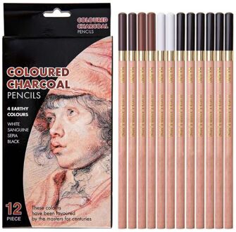 12 Stks/doos Zachte Pastel Hout Potlood Krijt Houtskool Potloden Voor Schetsen Tekening