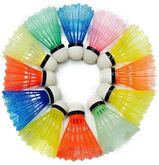 12 stks Nylon Feather Shuttles Training Plastic Badminton met Grote Stabiliteit en Duurzaamheid voor Indoor Outdoor Sport