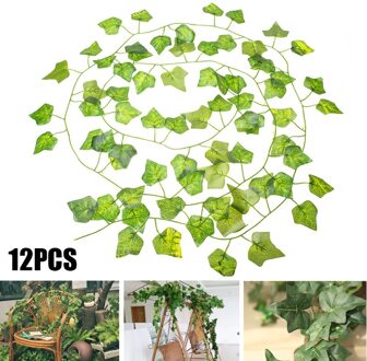 12 Stks/pak 2M Opknoping Kunstmatige Ivy Garland 72 Ivy Wijnstokken Leafs Nep Ivy Kransen Plastic Groene Planten Voor Thuis tuin Diy Decor