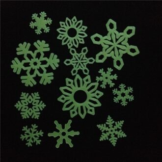 12 stks/pak Sneeuwvlok DIY Glow In The Dark Muurstickers Baby Kids Slaapkamer Home Decor Lichtgevende Tl Decal Sticker