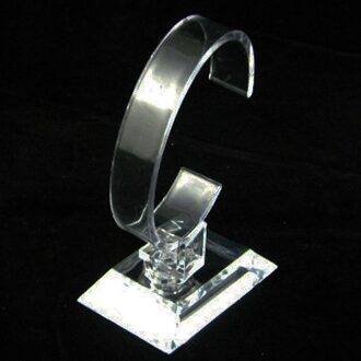 12 stks/partij clear acryl armband horloge display houder stand rack retail shop showcase