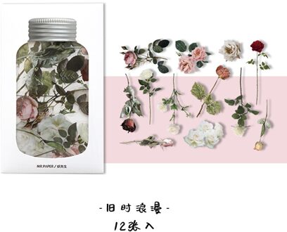 12 Stks/partij Kawaii Briefpapier Stickers Fles Bloemen Dagboek Planner Decoratieve Mobiele Stickers Scrapbooking Diy Craft Stickers jiushilangman