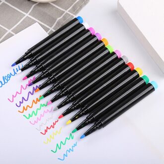 12 Stks/partij Kleurrijke Zwarte School Klaslokaal Whiteboard Pen Droog White Board Markers Marker Gum Student Kinderen Tekening Pen