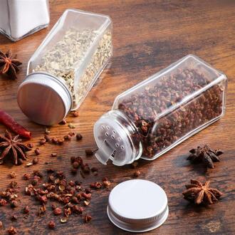 12 Stks/partij Spice Jars Keuken Organizer Container Glas Kruiden Flessen Met Deksel Deksels Camping Kruiderij Containers