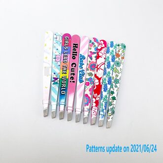 12 Stks/partij Wenkbrauw Pincet Klem Pincet Wimper Rvs Tang Ontharing Fabriek Power Makeup Tools mengen patroon