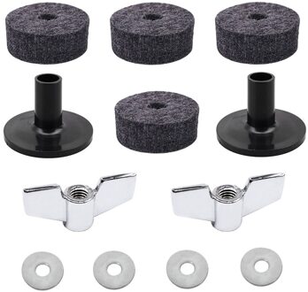 12 Stks/set Drum Kit Cimbaal Zachte Ronde Vilten Pad Wing Moer Ringen Drum Set Montage Accessoires