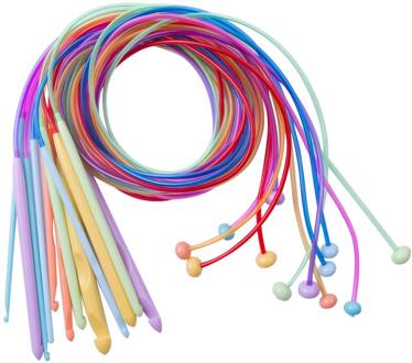 12 stks/set Duurzaam Flexibele Afghaanse Tunesische Plastic Tapijt Haaknaalden Breinaalden Set Size 3.5-12.0mm DIY craft 120 cm