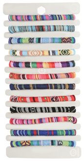 12 Stks/set Gemengde Kleur Kleurrijke Doek Handgemaakte Gevlochten Armbanden Voor Vrouwen Verstelbare Touw Armband Set Vriendschap Sieraden stijl 5