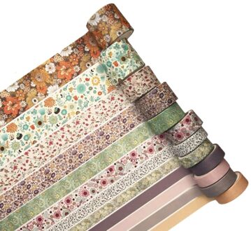 12 Stks/set Groene Plant Washi Tape Effen Kleur Masking Tape Decoratieve Adhesive Donkergrijs