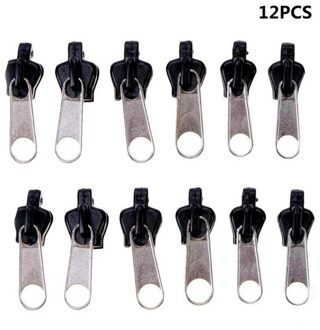 12 Stks/set Instant Zipper Universal Instant Fix Rits Reparatie Kit Vervanging Zip Slider Tanden Rescue Ritsen Voor Naaien C2