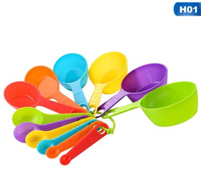 12 Stks/set Keuken Maatlepel Regenboog Kleur Stapelbaar Combinatie Maatbeker Keuken Accessoires Bakken Gereedschap MULTI