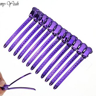 12 Stks/set Metalen Sectie Kappers Clip Alligator Haar Klem Haarspelden Diy Kapper Salon Hairstyling Sectioning Gereedschap Diy Thuis