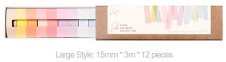 12 Stks/set Regenboog Decoratieve Plakband Set 7.5Mm Slanke 15Mm Breed Masking Washi Tape Decoratie Dagboek Diy School levert groot