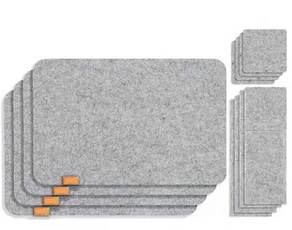 12 Stks/set Tafel Placemats Onderzetters Bestek Pouch Houder Beschermende Eettafel Pad Mat Wasbare Antislip grijs