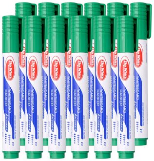 12 Stks/set Whiteboard Pennen Set Uitwisbare Marker Pen Voor White Board Pen Glas Kids Tekening Kantoor Vergadering School Leraar groen