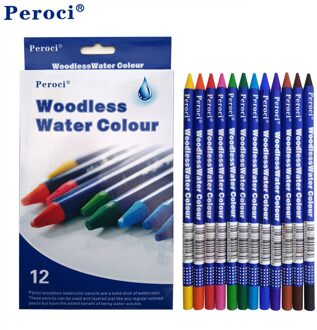 12 Stks/set Woodless Water Oplosbare Kleurpotlood Professionele Tekening Aquarel Potlood Kunst Levert Veilig En Niet Giftig