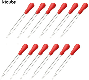 12 Stuks 10Ml Clear Glazen Pipet Pipet Dropper Met Rode Rubber Cap Voor Doseren Vloeistoffen Geneeskunde Druppelaar Laboratorium Lab levert