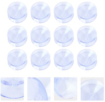 12 Stuks 10X20Mm Transparant Dubbelzijdig Zuig Rubber Pads Voor Glas Siliconen Sukkels Zonder Haken
