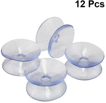 12 Stuks 10X20Mm Transparant Dubbelzijdig Zuig Rubber Pads Voor Glas Siliconen Sukkels Zonder Haken